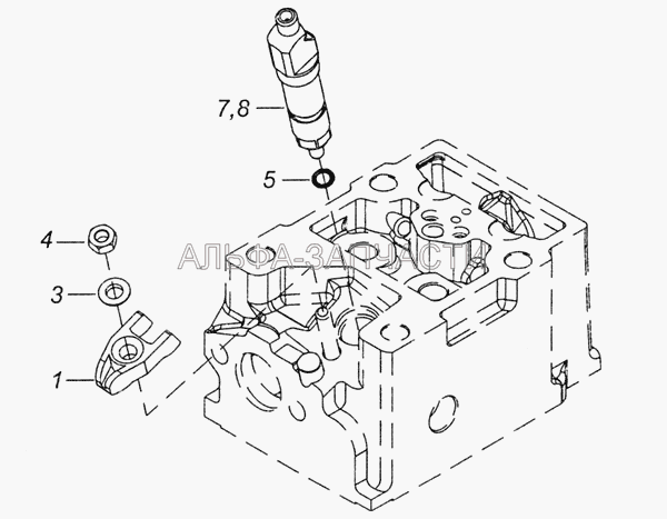 740.51-1112000-90 Установка форсунки (740.50-1112165 Шайба сферическая) 